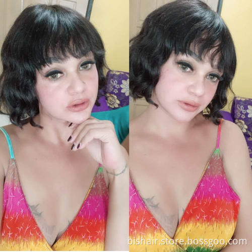 Wholesale Short Pixie Cut Machine Made Human Hair Body Wave Wig Brazilian Pixie Cut Virgin Hair Wigs Pixie Short Wig For Women